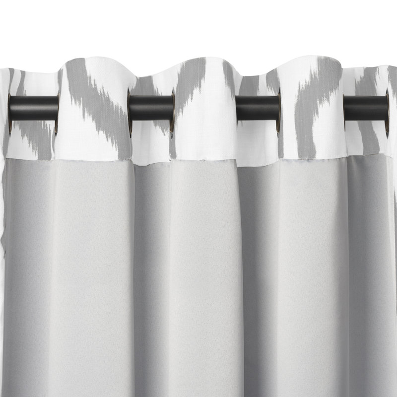 Rideau simple en polyester Clayburgh, l 52 po x L 84 po, Gris clair