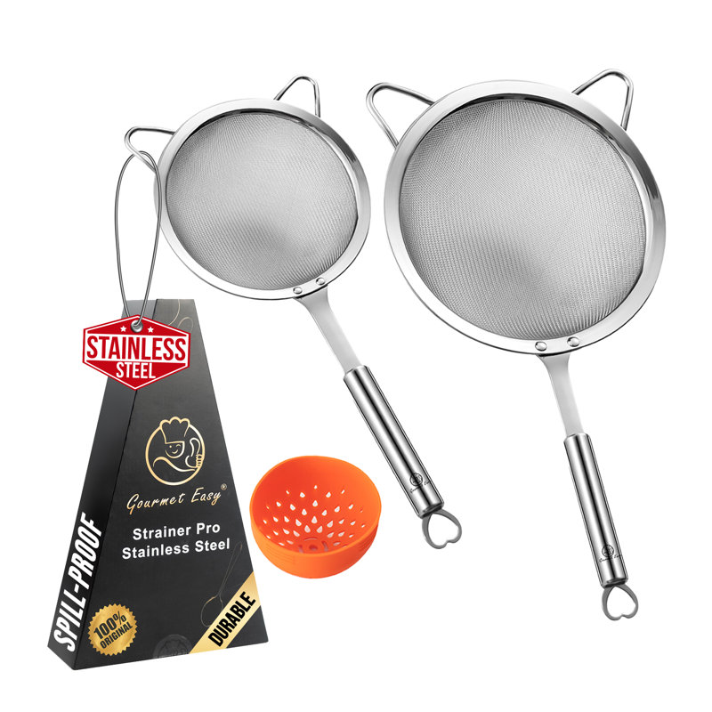 Gourmet Easy Utensil 2 - Piece Stainless Steel Strainer Set