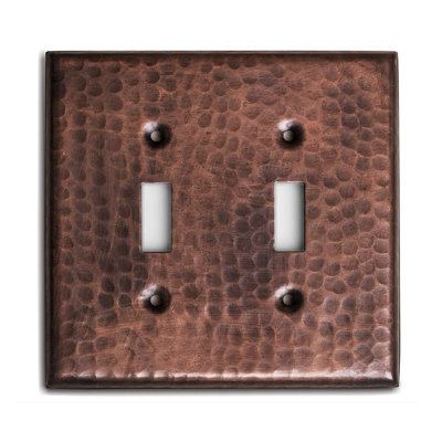 Hand Hammered 2-Gang Toggle Light Switch Wall Plate