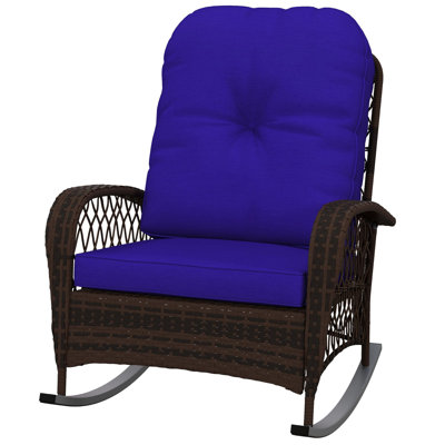 Chaise berçante - l 29,5 po x P 38,5 po x H 35,75 po - Acier - 1 pièce - Brun
