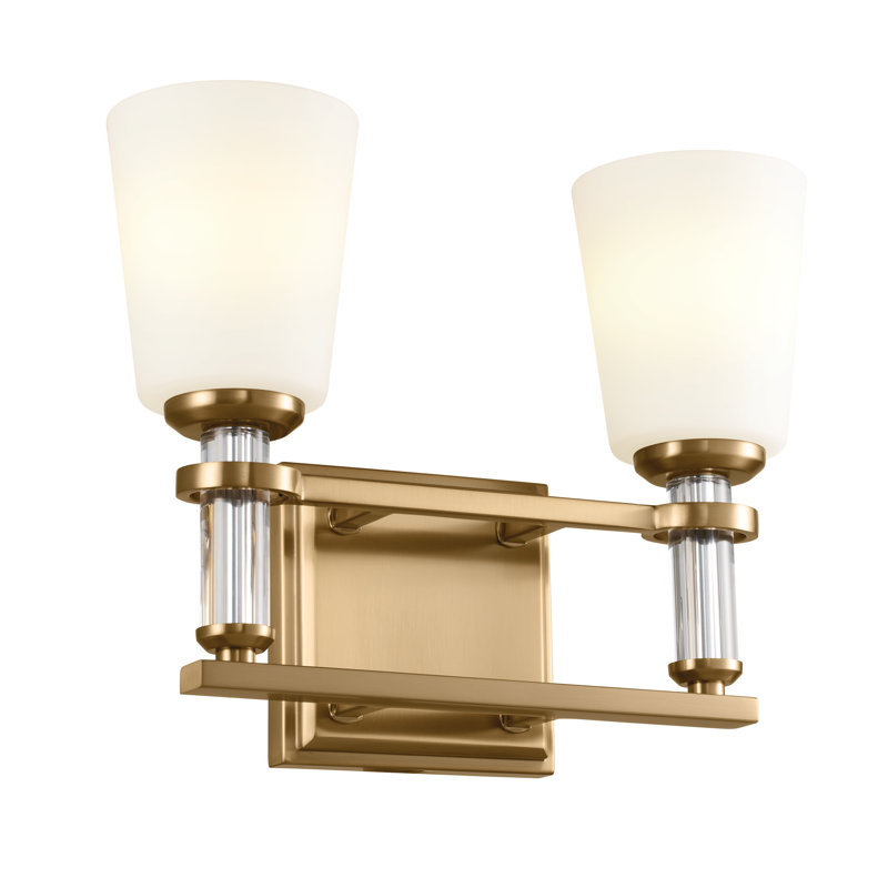Luminaire de salle de bain, Laiton naturel brossé, 2