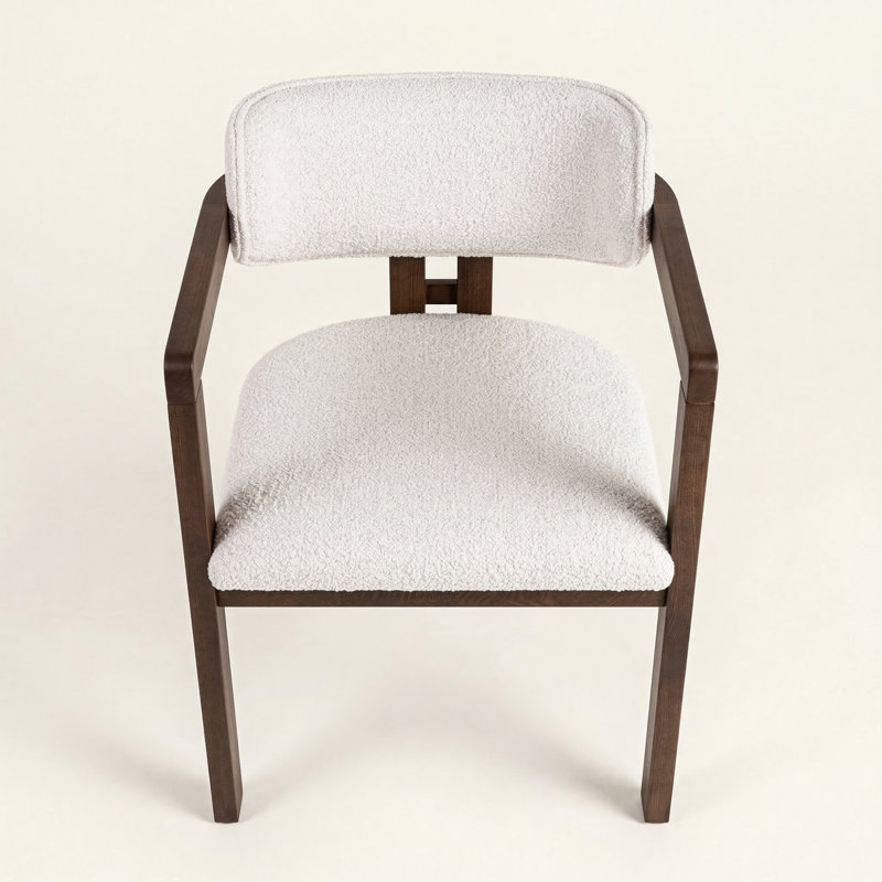 Fauteuil Alastair, Noyer foncé, Blanc