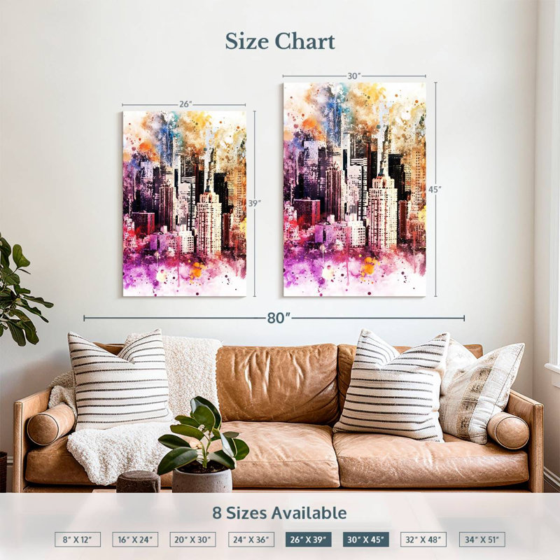 Aime Times Square Skyscrapers, 39" H x 26" W