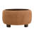 Upholstered Round Storage Ottoman with Wooden Tray-1847113220