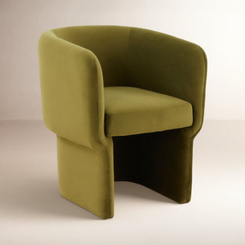 Fauteuil d'appoint en velours Alexandro, Velours vert olive