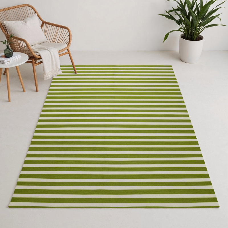 Tapis intérieur / extérieur beige HorizontalStripes, Rectangle 9 pi x 12 pi