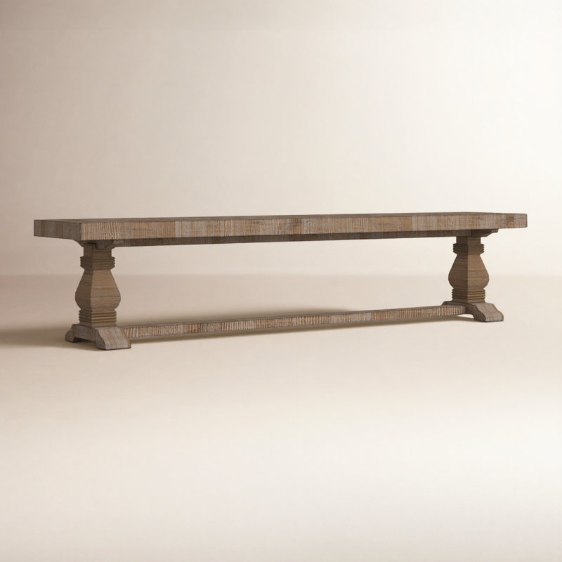 Banc en bois massif Kinston, Brun délavé, H 18 po x l 66 po x P 16 po