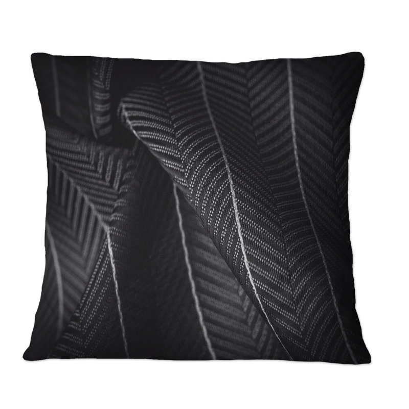 Tissu en soie gris argenté avec une fine rayure blanche - Coussin décoratif à motif, 16 po x 16 po