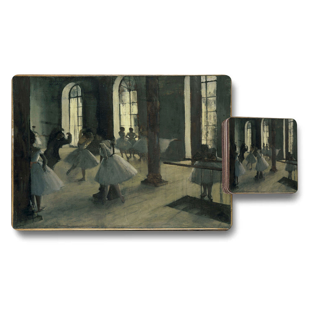 Ballet Dancers Placemats And Coaster Set Studio Scene Artwork Decor