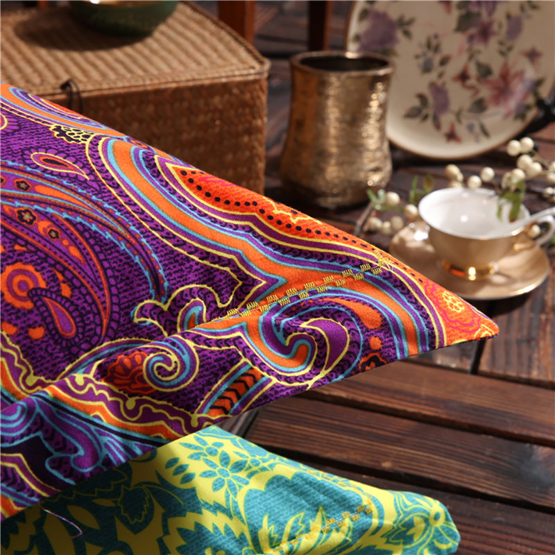 Bohemian Polyester Twill Floral Duvet Cover, Queen Duvet Cover + 2 Pillow Cases