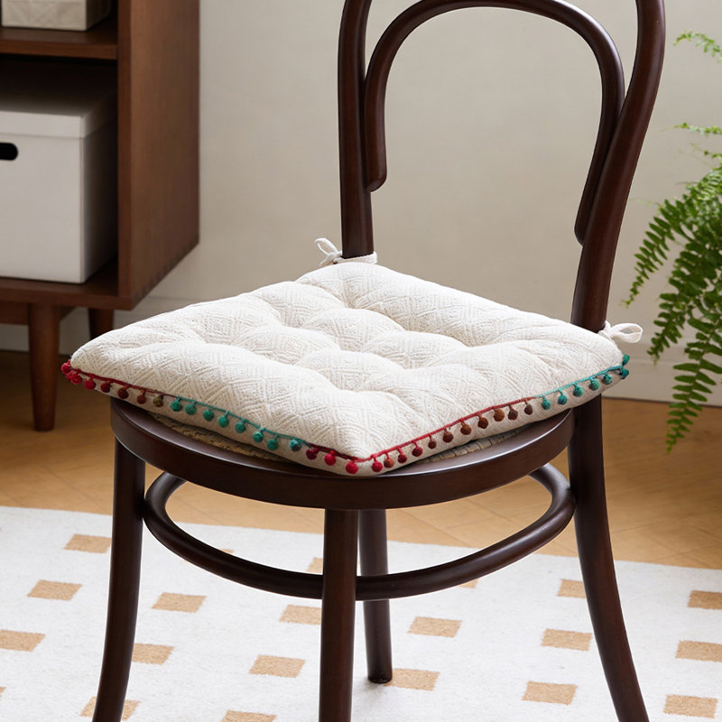 Square Dining Chair Cushion, White