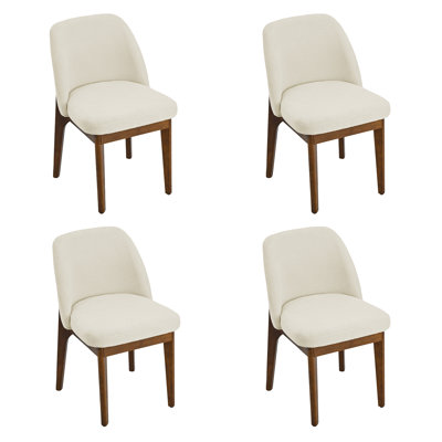 Bason 19.5" H Polyester Upholstered Dining Chairs (Set Of 4)