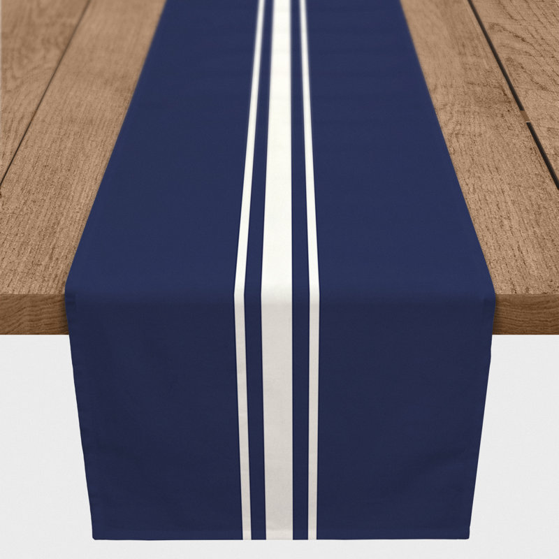 Chemin de table Bundage, 90 po x 16 po, Bleu marine