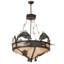 Luminaire suspendu en bronze 6 lumières Gerling