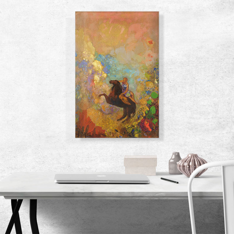 «Muse Auf Pegasus 1900» par Odilon Redon, reproduction d'art sur toile tendue, H 26 po x l 18 po x 1,5 po