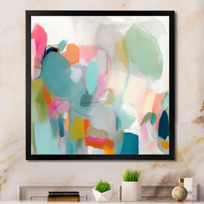 Pink Blue Minimalims Fludity IV - Abstract Minimalism Canvas Wall Art