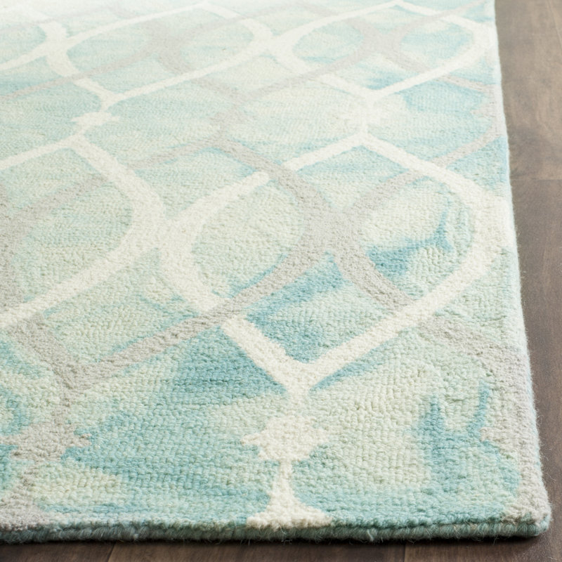 Amekia Hand Tufted Wool Geometric Rug, Round 5'