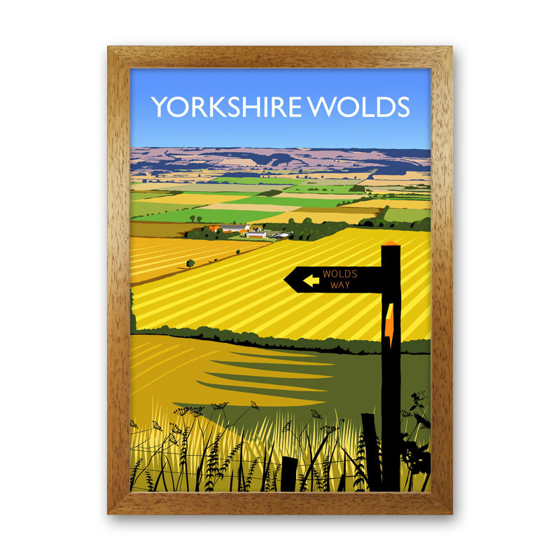 Yorkshire Wolds Portrait by Richard O'Neill - Print, 46cm H x 34cm W x 3cm D, Brown Framed