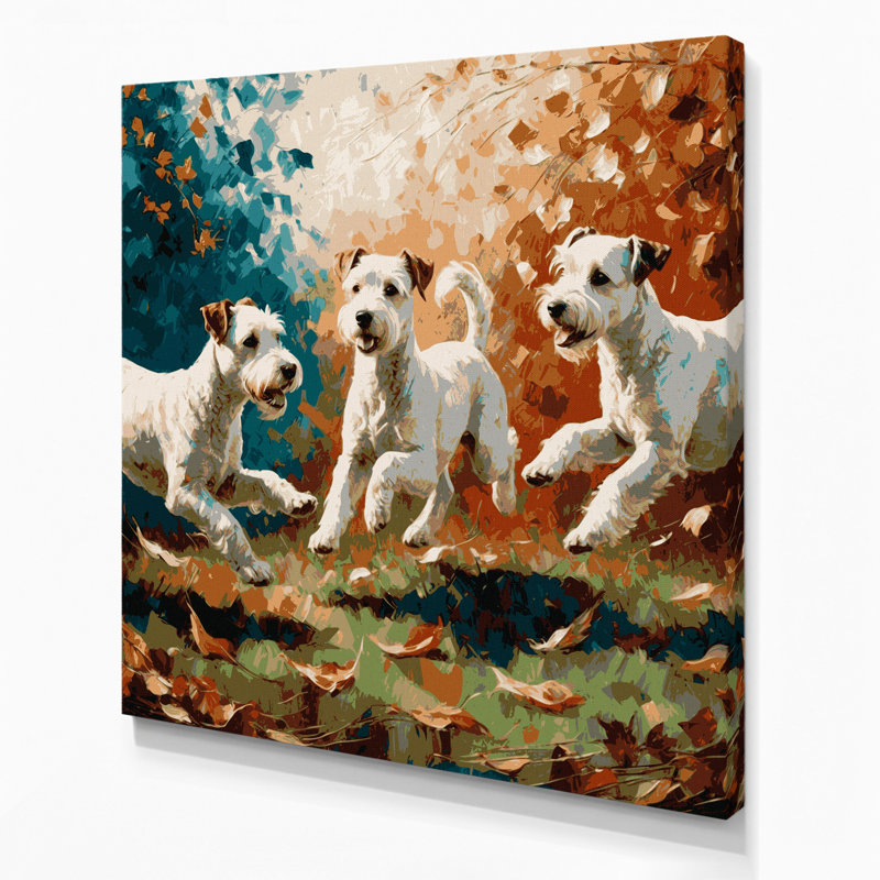 «Dogs Bedlington Terrier», art mural sur toile grise, H 16 po x l 16 po