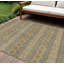 Tapis intérieur lavable 9 pi x 12 pi gris doré et argenté à médaillon floral