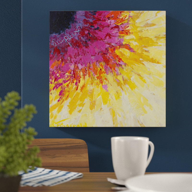 Hello Sunflower by Catherine Fitzgerald - Wrapped Canvas Painting, 102cm H x 102cm W x 4cm D
