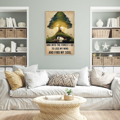 «Trees And Into The Forest I Go - 1 pièce, arbres rectangulaires et Into the Forest I Go On», impression sur toile