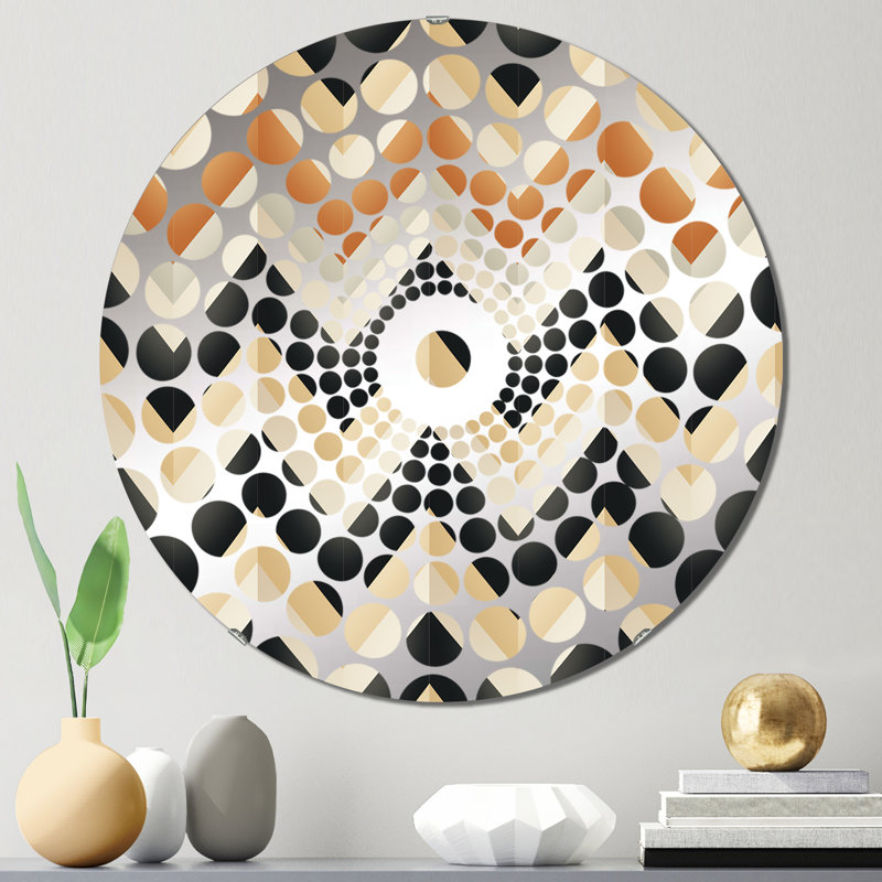Chevron géométrique - Miroir décoratif à cercles concentriques, 31,4 po x 31,4 po