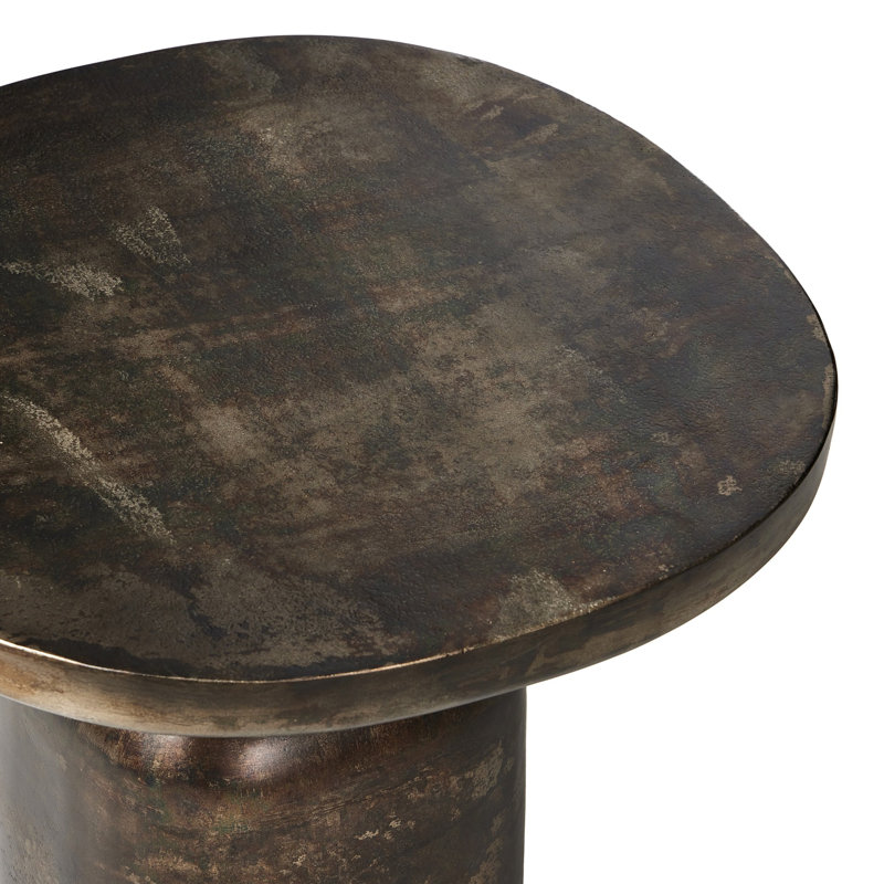 Stelle Iron Top End Table, Distressed Bronze