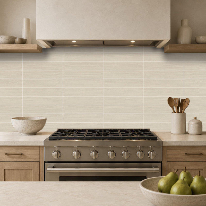 Refinery 6'' W x 24'' L Porcelain Singular Tile, Greige