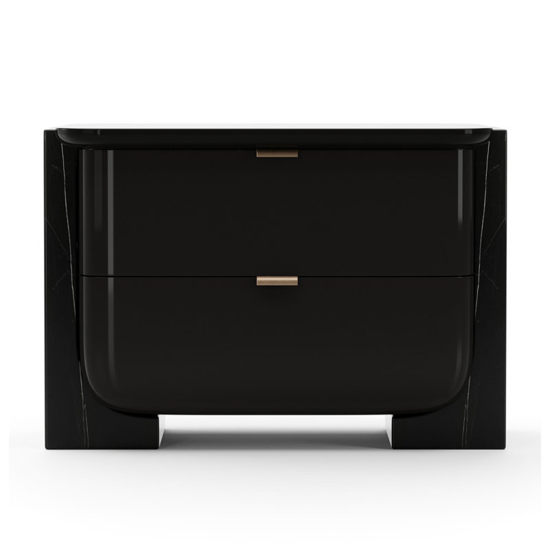 Overlap 2 - Drawer Nightstand, Black