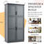 Armoire de cuisine autoportante, armoire de rangement haute avec 4 portes, 2 tablettes de porte, 8 plateaux coulissants et tablette réglable-857489591