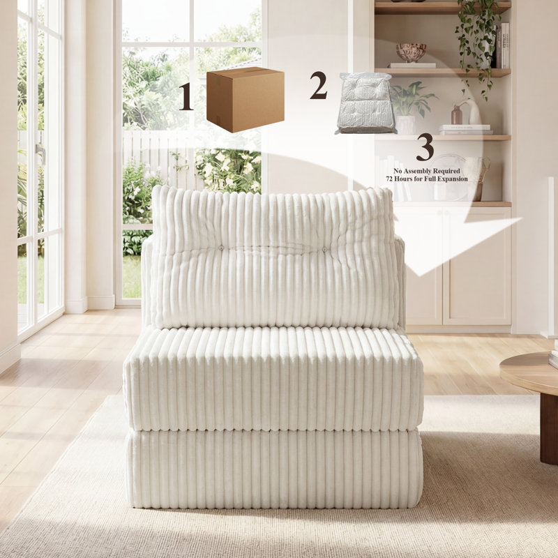 Velvet Chaise Lounge, Cream