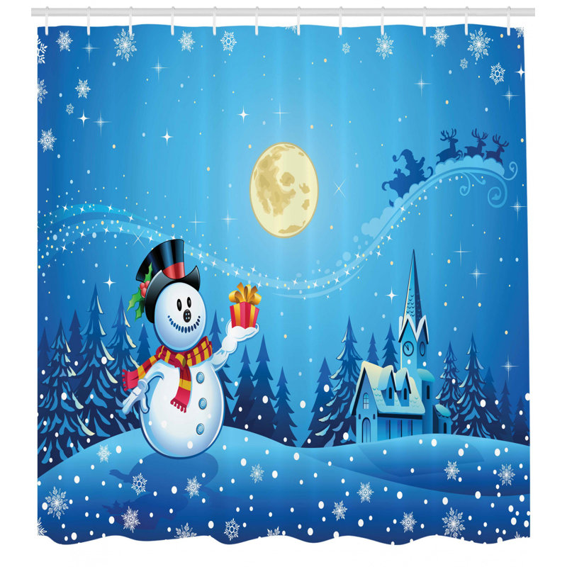 Shower Curtain with Hooks Included, 75" H x 69" W