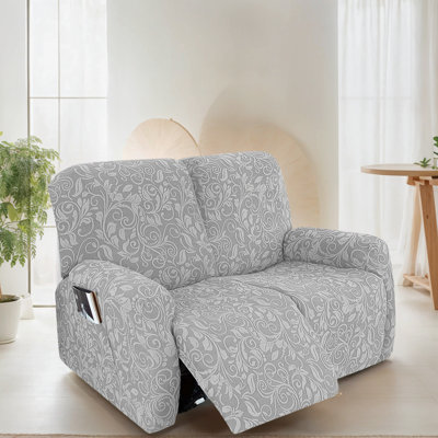 Velvet 6-Piece Recliner Sofa Covers – Stretch Reclining Couch Slipcovers For 2 Cushion Reclining Sofa