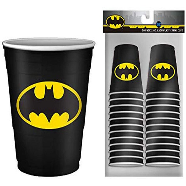 Silver Buffalo Batman Logo Disposable Plastic Cups 