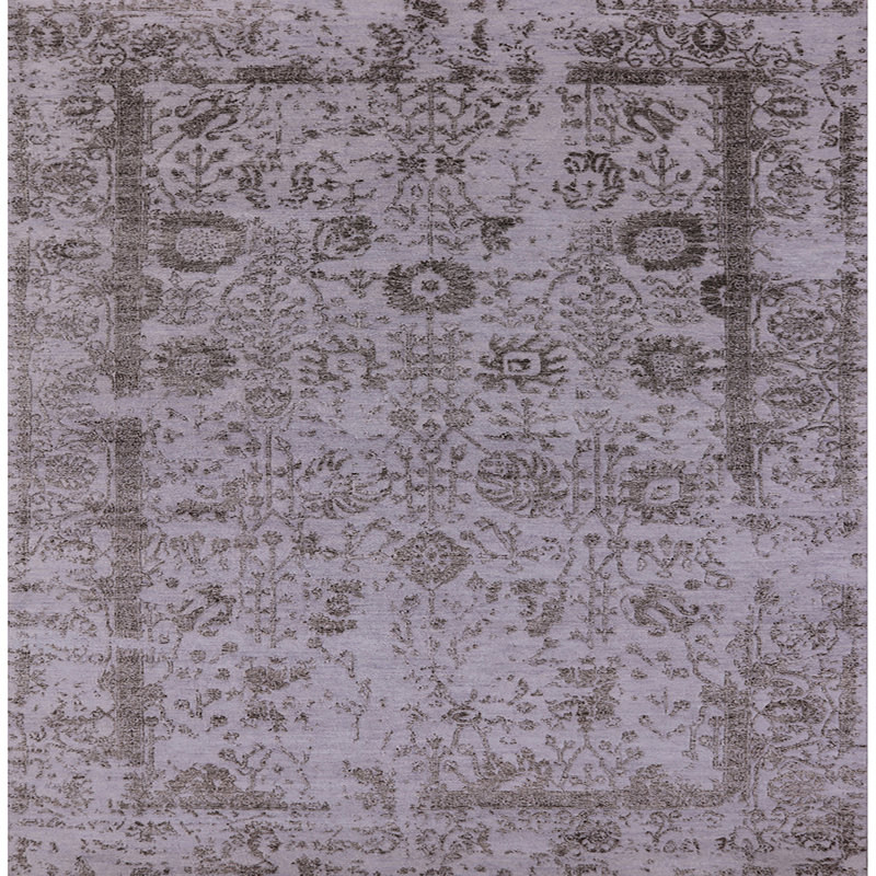 Tapis oriental noir / gris Shaunna, Carré 5 pi