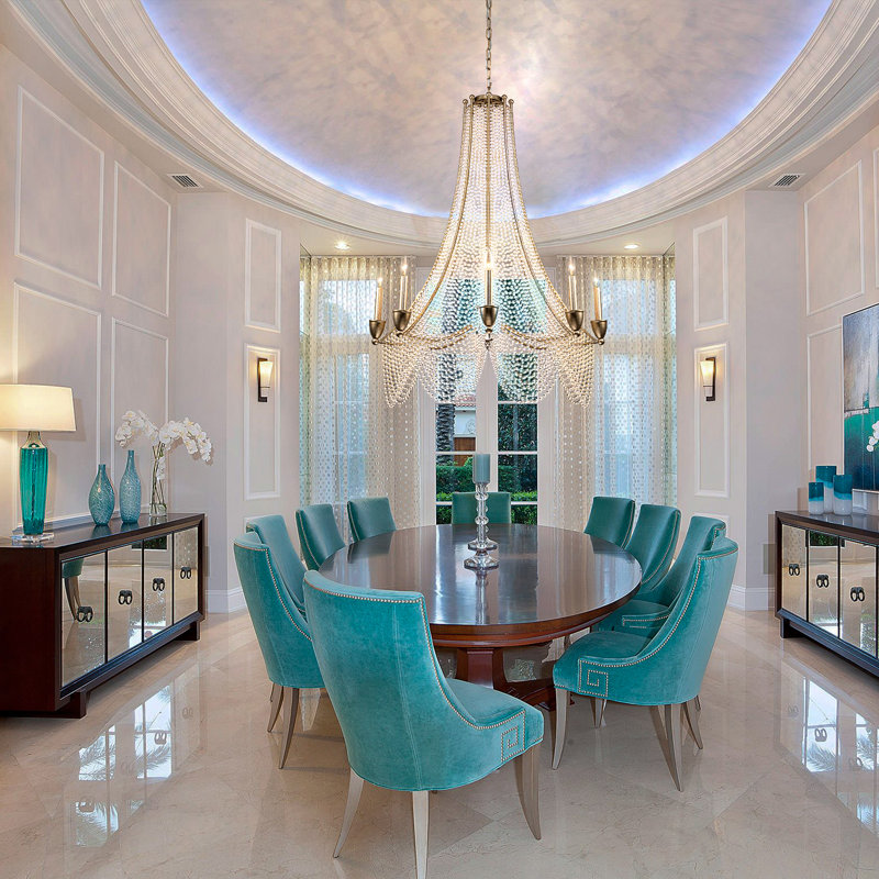 Lustre empire à 8 lumières avec détails en cristal Hildah
