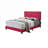 Full Size Upholstered Platform Bed Frame No Box Spring Required Contemporary Solid Wood Classic Pink