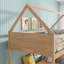 Lit superposé au sol avec tête de lit, pied de lit et garde-corps, échelle, lit superposé en bois d'hévéa House