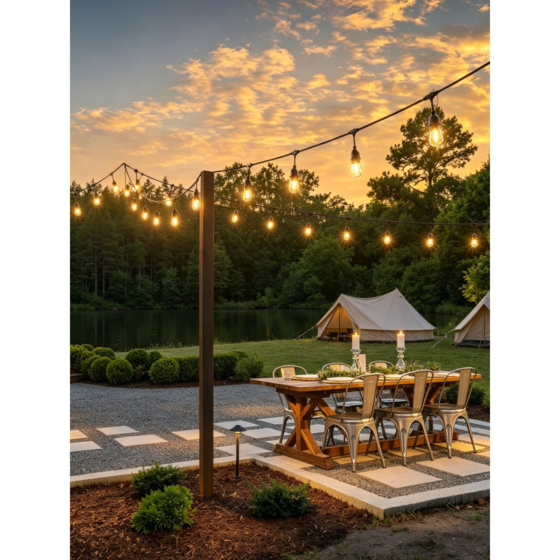 72FT LED Outdoor String Lights, Edison Shatterproof Bulbs Weatherproof