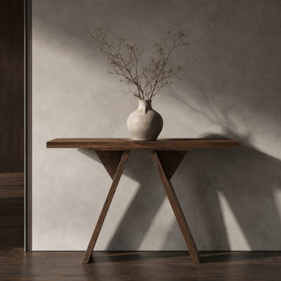 Console Table, Long Narrow Entryway Table with V-Shaped Base, Rustic Sofa Console for Hallway, Living Room, Behind Sofa
