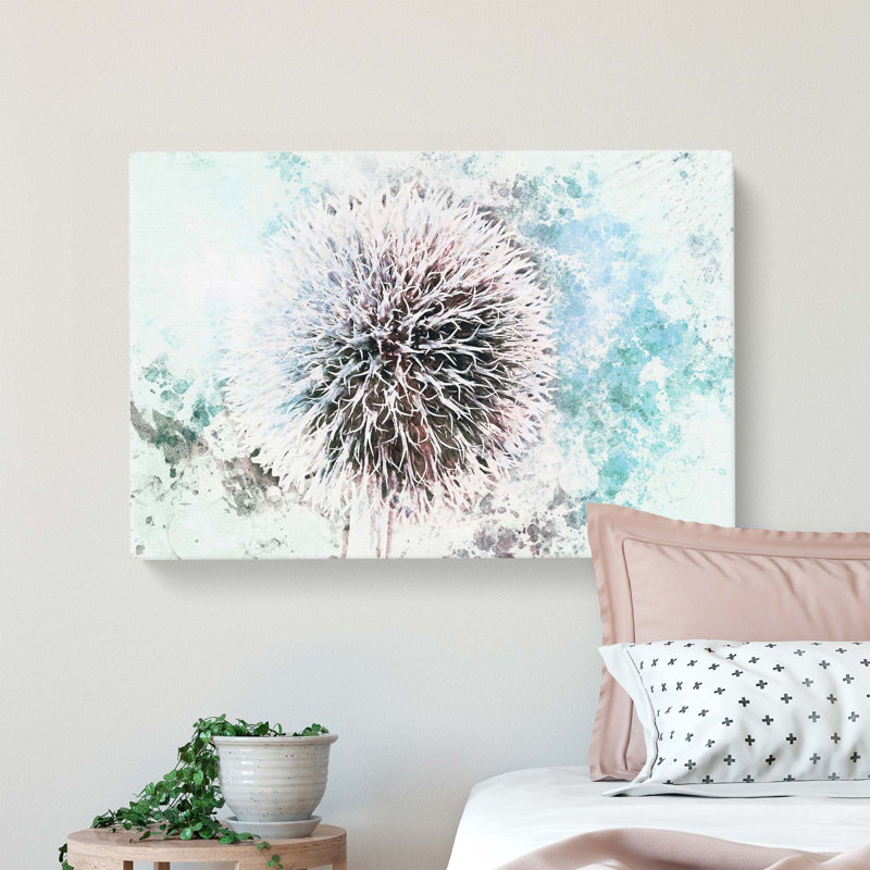 Globe Thistle In Abstract - Wrapped Canvas Painting, 40cm H x 60cm W x 3cm D