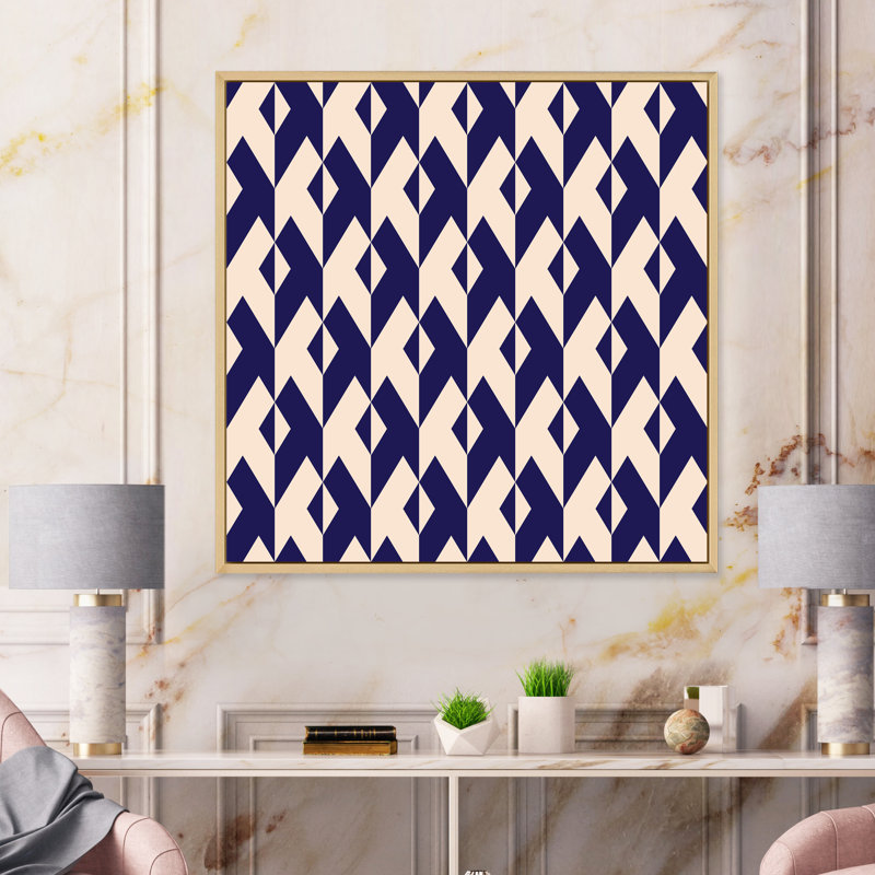 «Pink and Black Triangular Geometrics», reproduction d'art sur toile à motifs, H 36 po x l 36 po x P 1 po