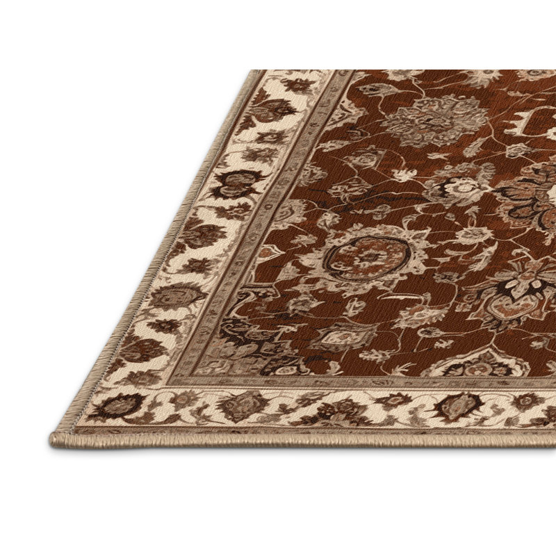 Tapis brun lavable à la machine, Rectangle 7 pi x 9 pi
