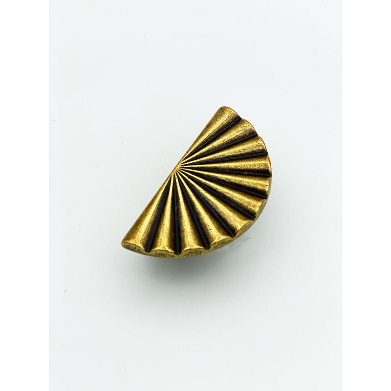 2.7" Length Half-Daisy Cabinet Knob in Antique Brass