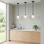 Ensemble de 3 mini-luminaire suspendu pour îlot de cuisine à intensité variable avec abat-jour en verre givré blanc-1997034750