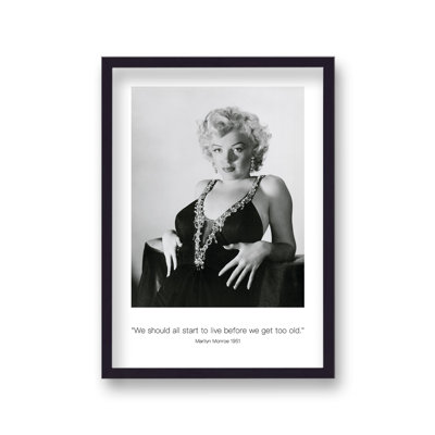 Polaroid Style B&W Icon Marilyn Monroe We Should All Start To Live Dated by Vouvart - Single Picture Frame Memorabilia