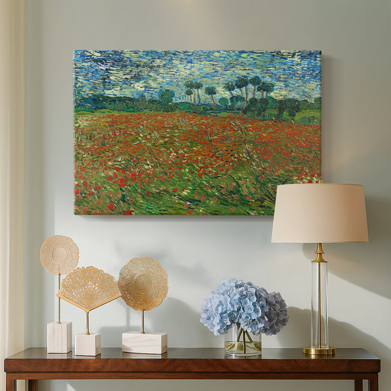 Champ avec coquelicots-Vincent van Gogh-Toile tendue avec châssis-1889, 40 x 60