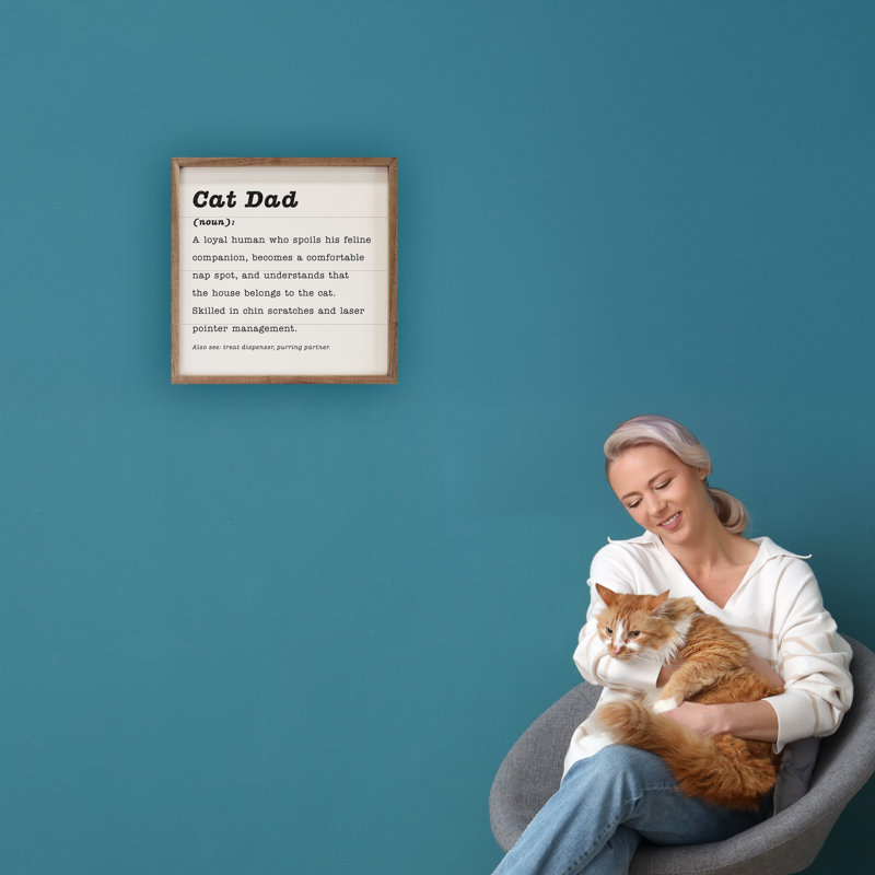 Définition de «Cat Dad», H 4 po x l 4 po, Blanc