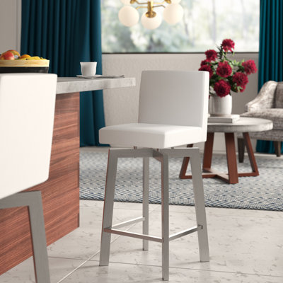 Ross Swivel Upholstered Counter Stool with Metal Frame